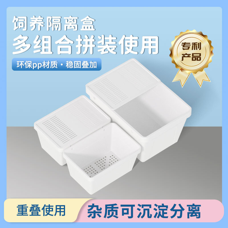 乌龟隔离盒养龟饲养发色盒直发育苗盒防咬尾隔离沉淀仓带盖分离
