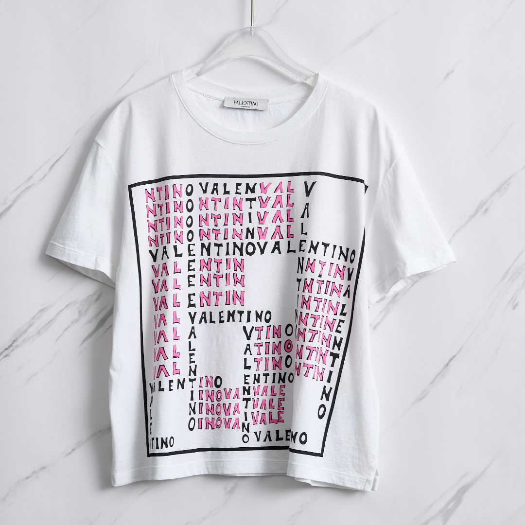 全新未使用 Valentino/华伦天奴 女士字母印花T恤VTGU00153