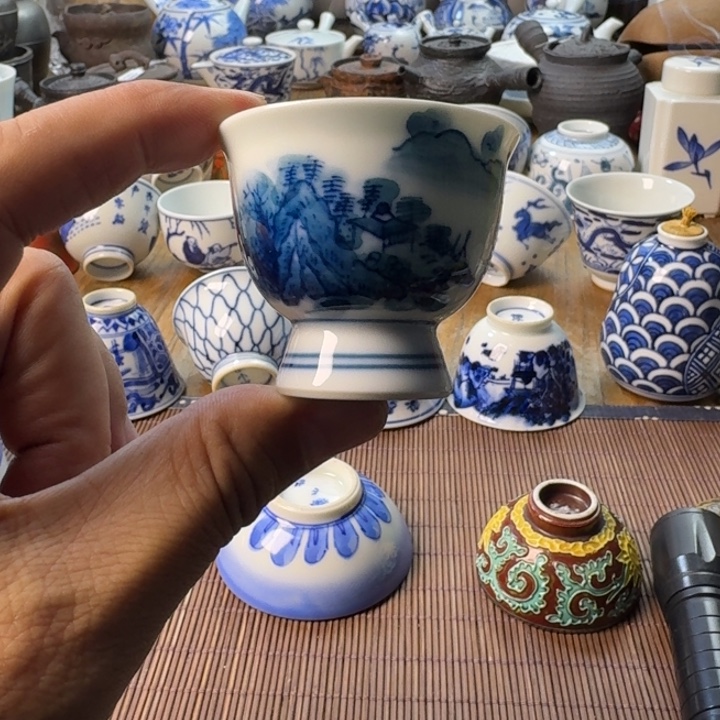 青花瓷器杯子茶具
