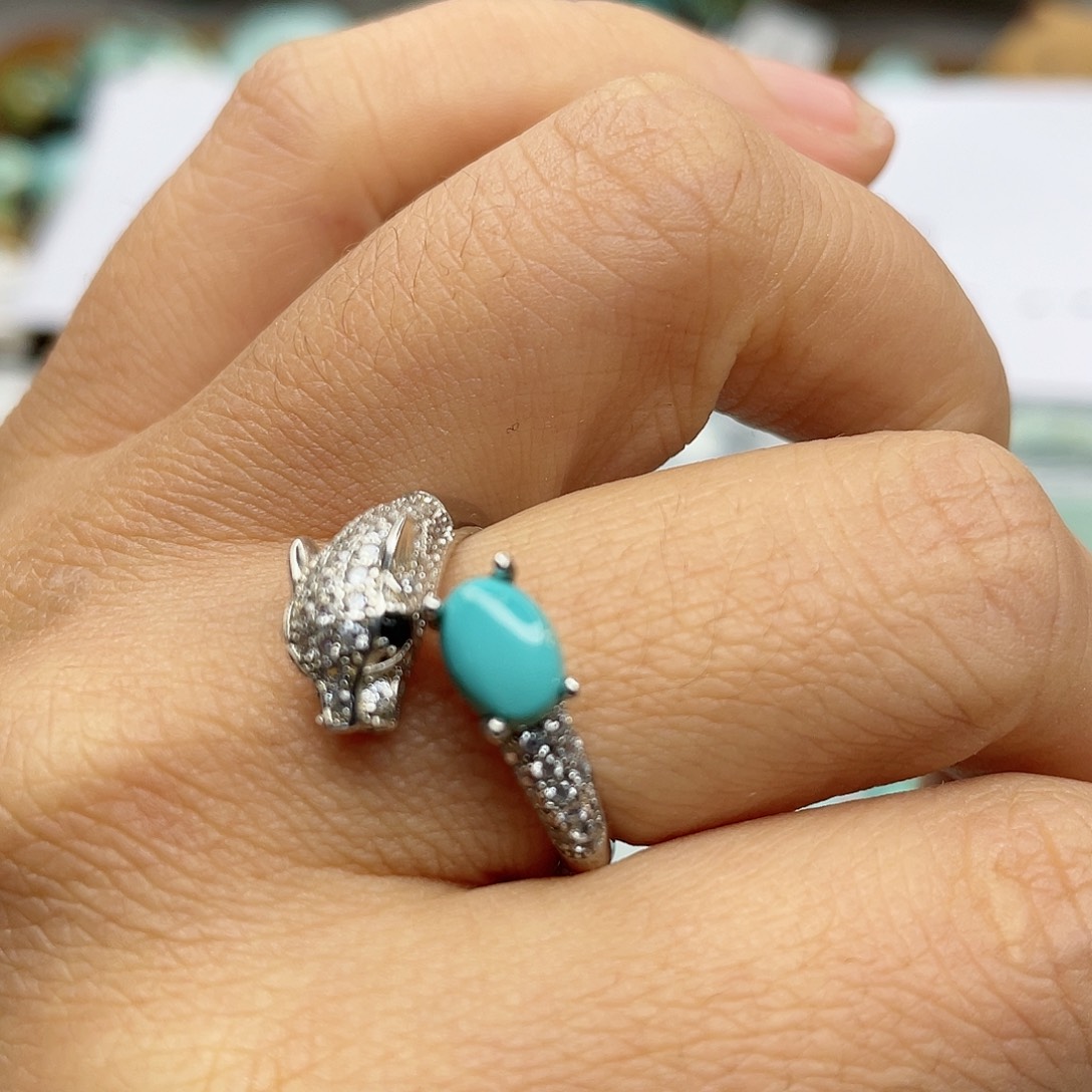 绿松石珠宝奇石银S925镶嵌