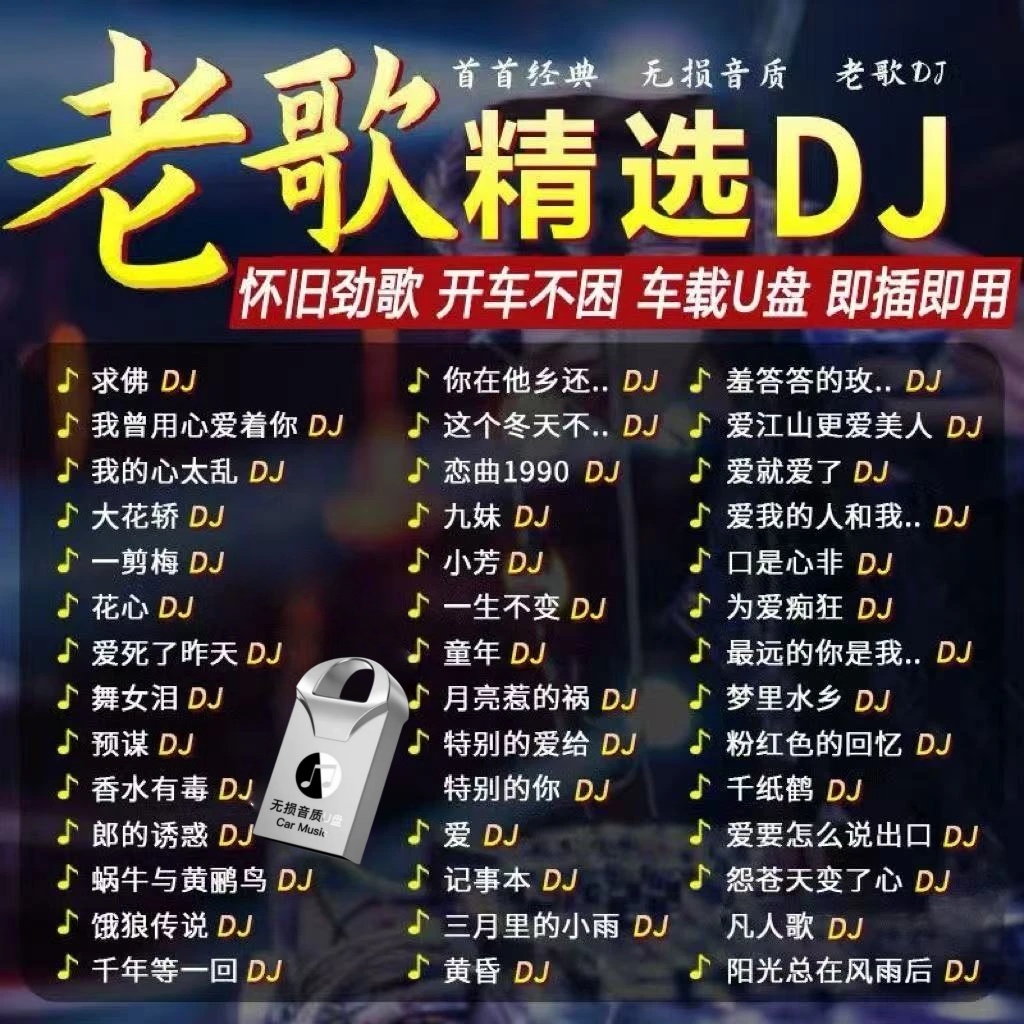 【老歌经典DJ版】经典怀旧歌曲国语粤语老歌高品质USB音乐优盘