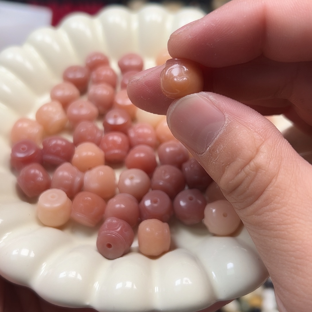 菩提根/象牙果手串25颗粉色蜜罐爱心宽