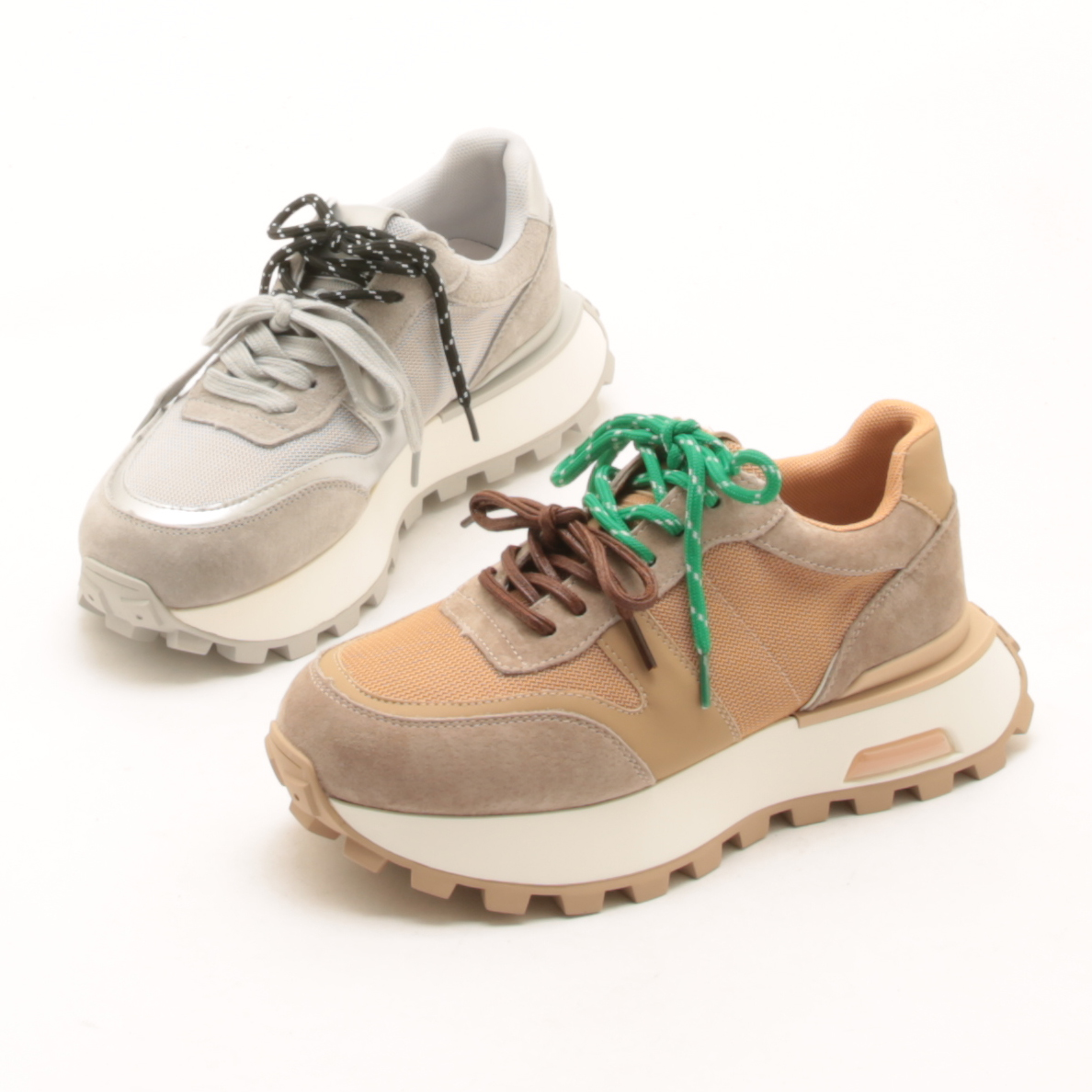 5973春季新款复古双系带阿甘鞋女士运动厚底跑步鞋百搭休闲鞋