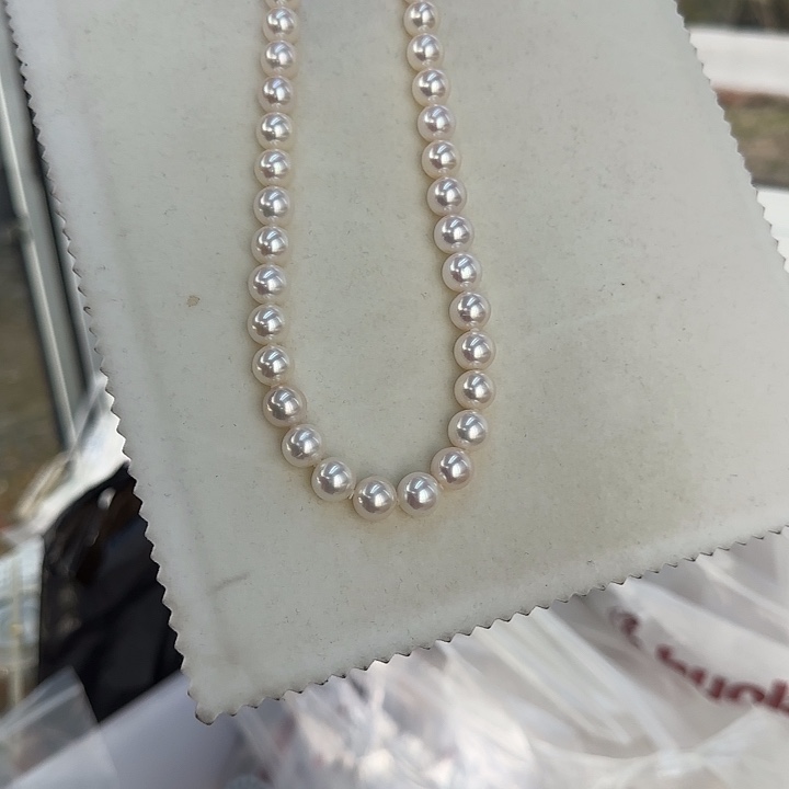 淡水珍珠颈饰银S925镶嵌10-11无核极光镜面正圆白亮