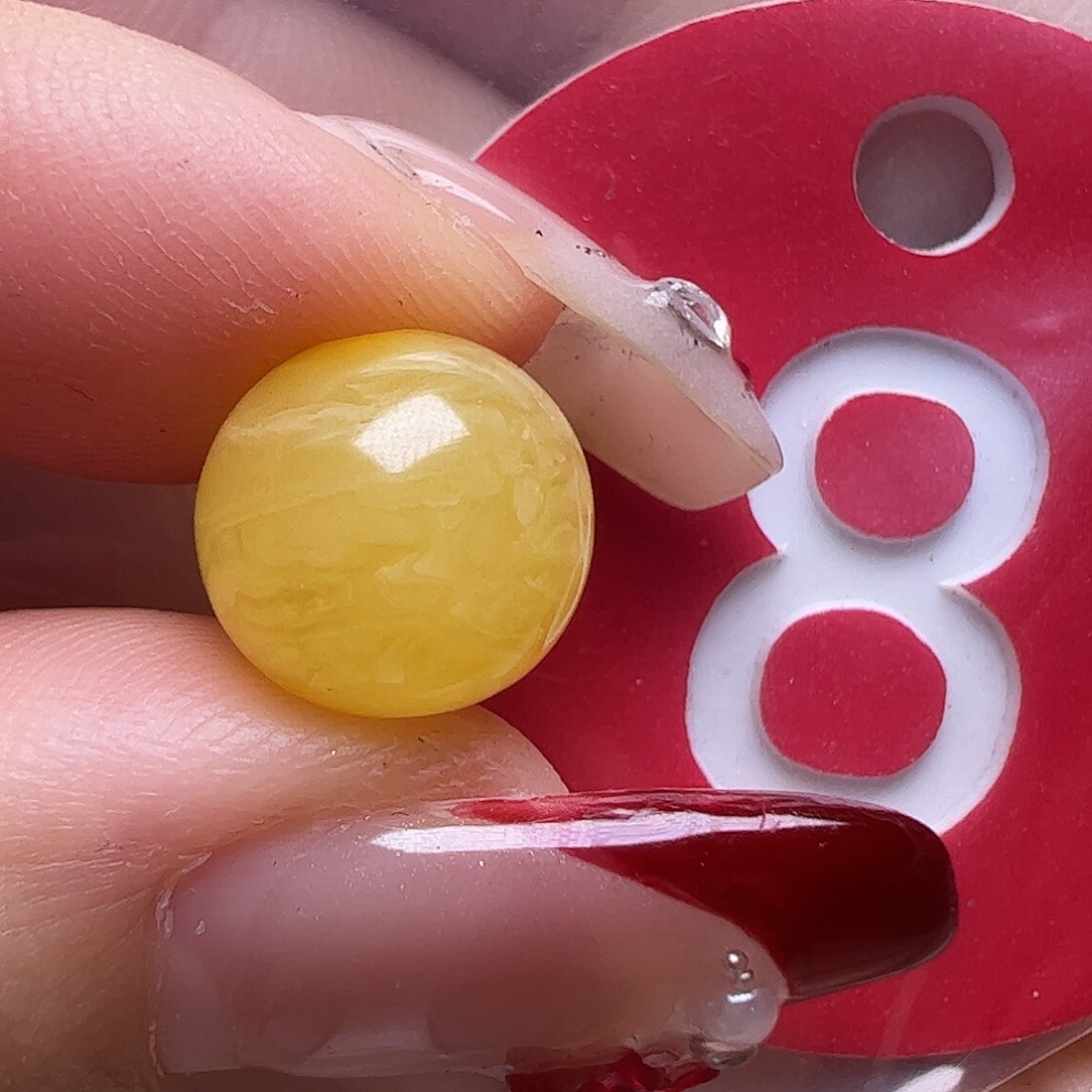 蜜蜡未镶嵌珠宝奇石10mm鸡油黄圆珠