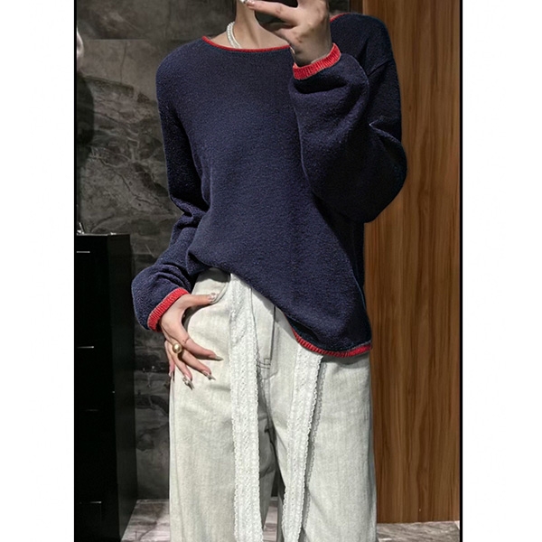 全毛高货~100%羊毛~胸108-160长54极简日常内搭外穿针织上衣 1889