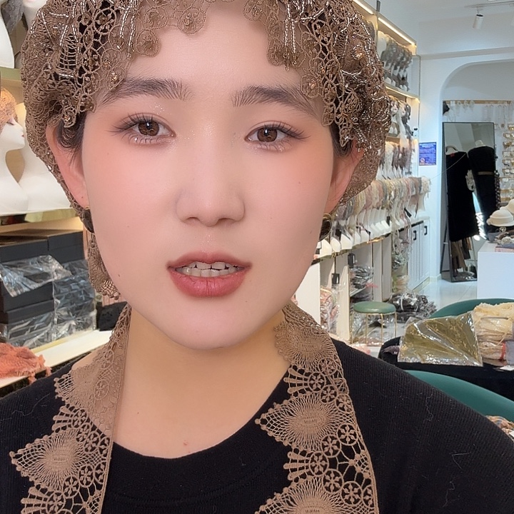 纯棉咖色披肩帽158