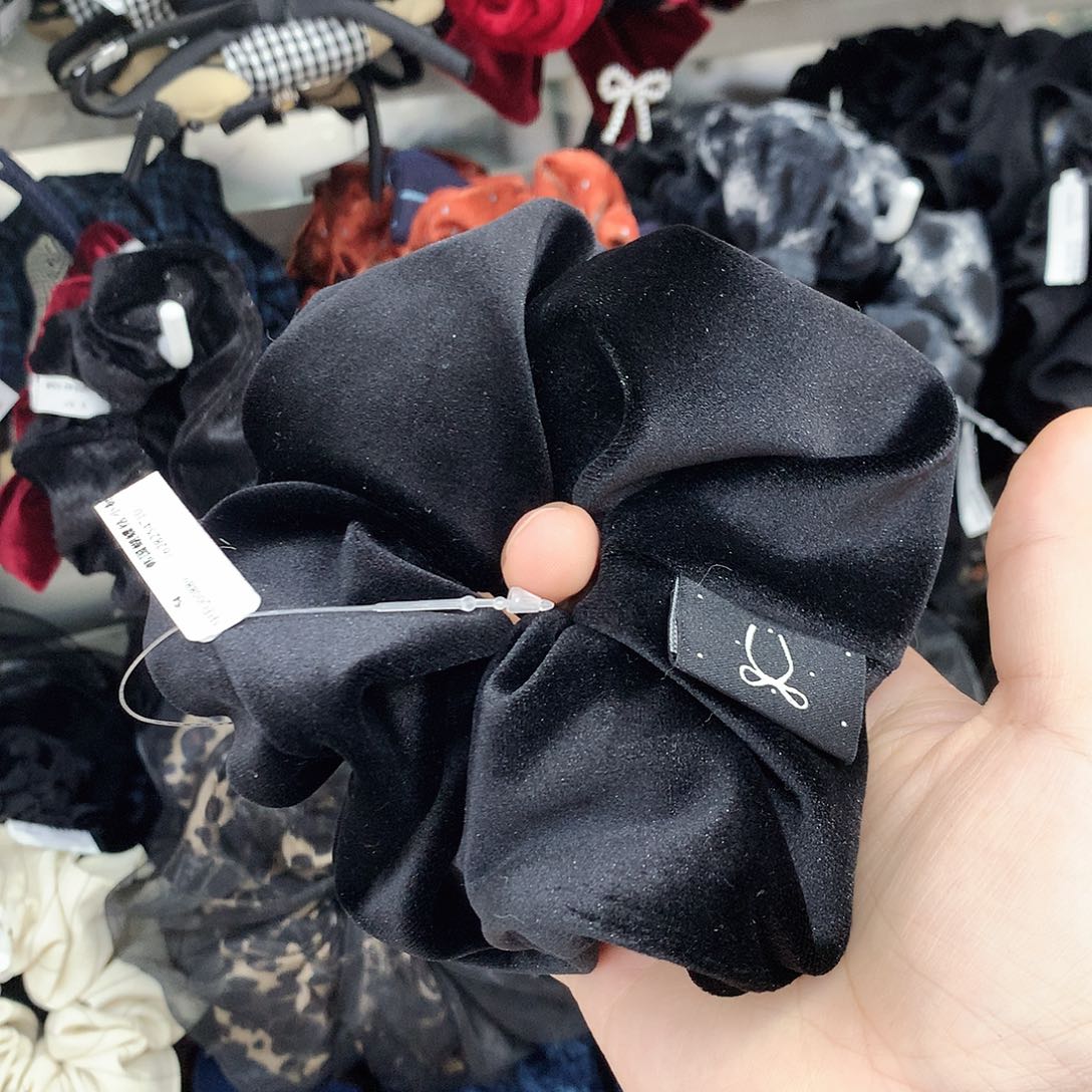 布艺非金属泡菜黑色丝绒发圈