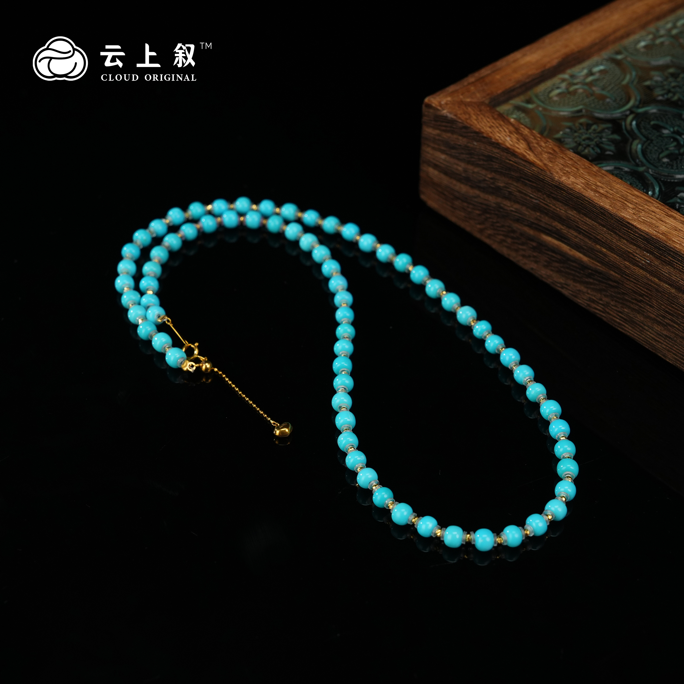 【云上叙】6 QJD09100002 18K金绿松石项链-多样性发其一 约4mm