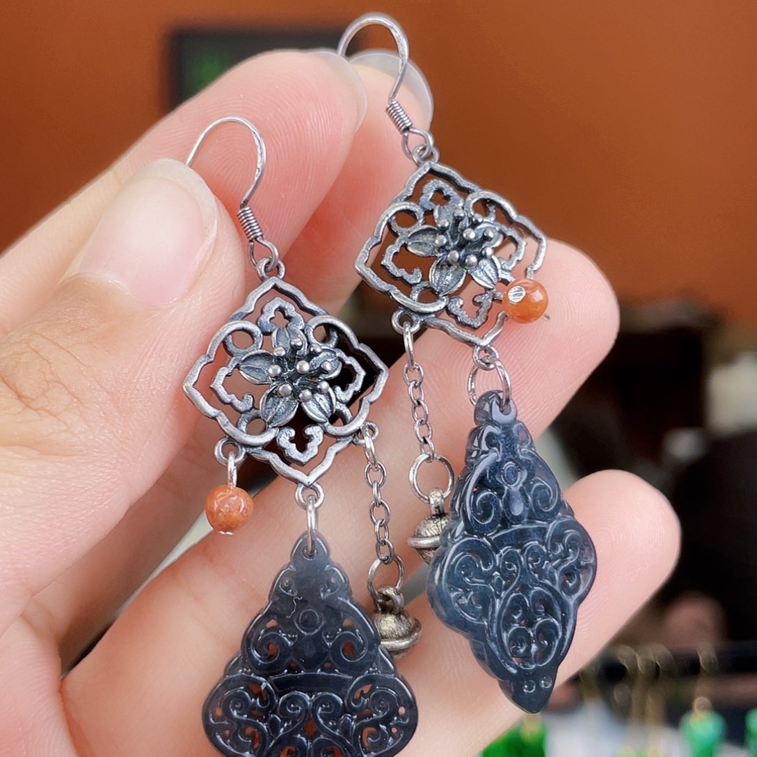 翡翠未镶嵌耳饰饰品