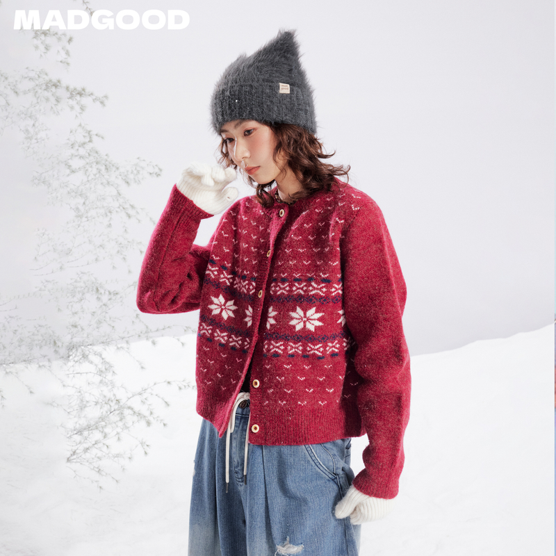 【年终宠粉破价】马得工地日系圆领短款毛衣开衫MDGDMY141566