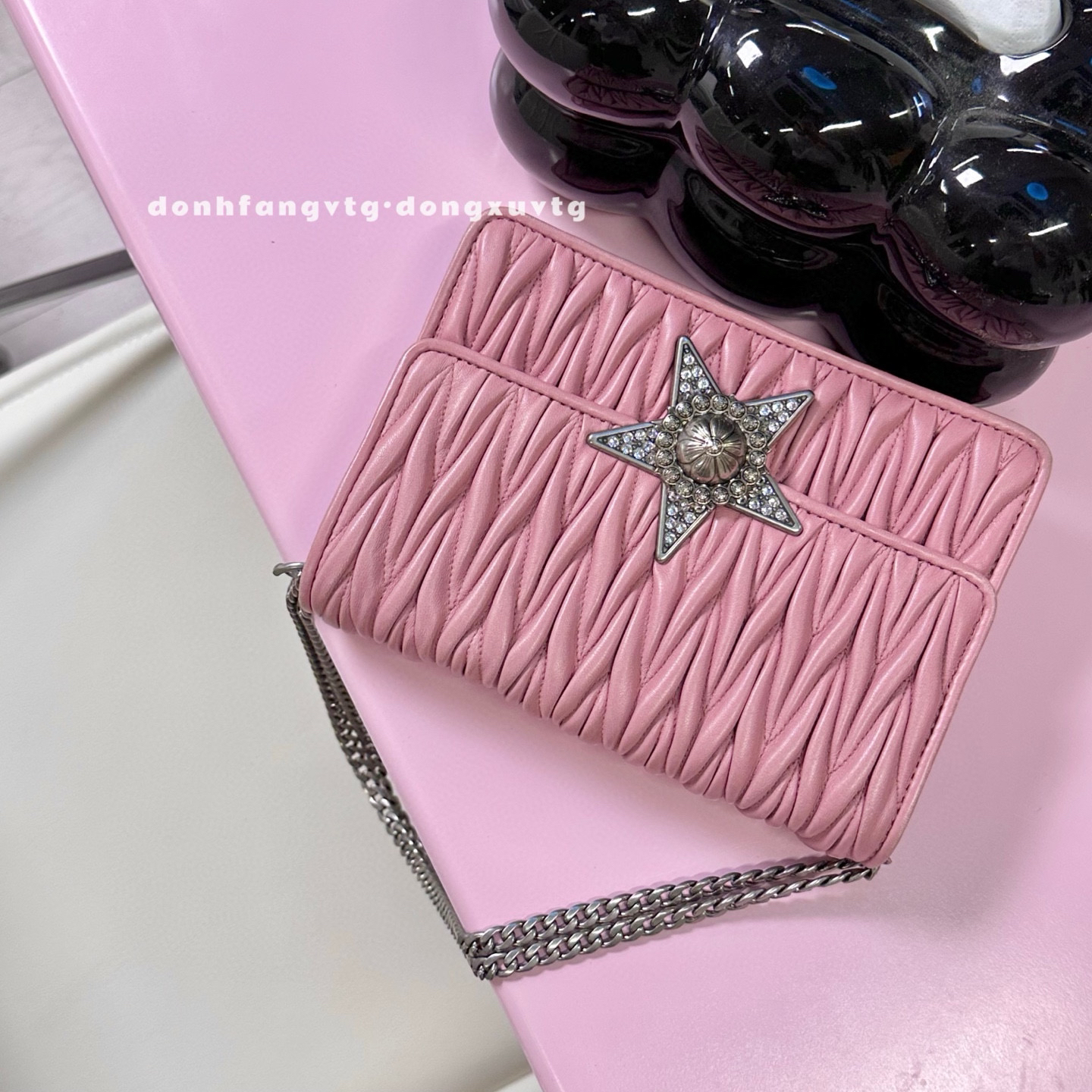 95新 MIU MIU/缪缪 miumiu 樱花粉星星woc斜挎包K