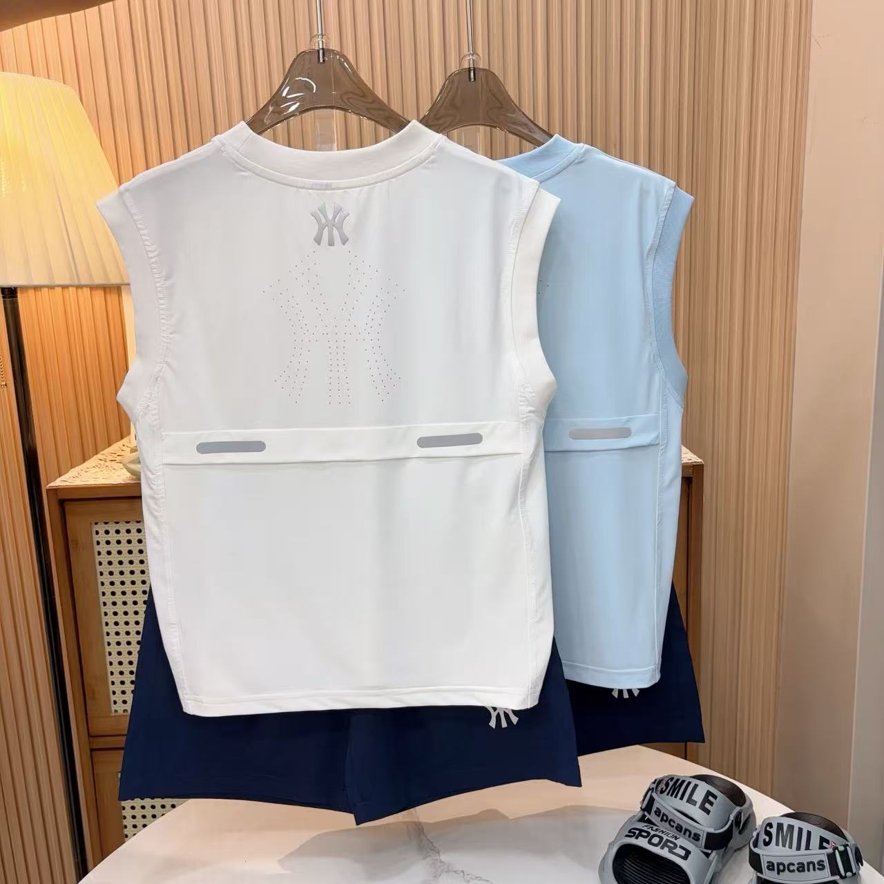 运动套装速干夏季套装圆领百搭透气直筒裤无袖时尚百搭宽松简约