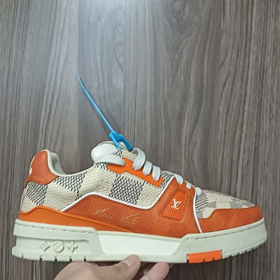 99新 LouisVuitton/路易威登 路易威登橙黄棋盘格 