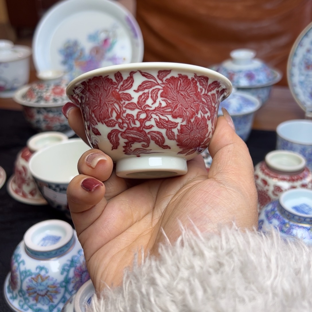 Y正绎堂山茶花压手杯