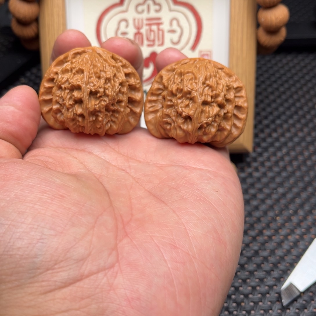 吊坠文玩核桃白狮子43