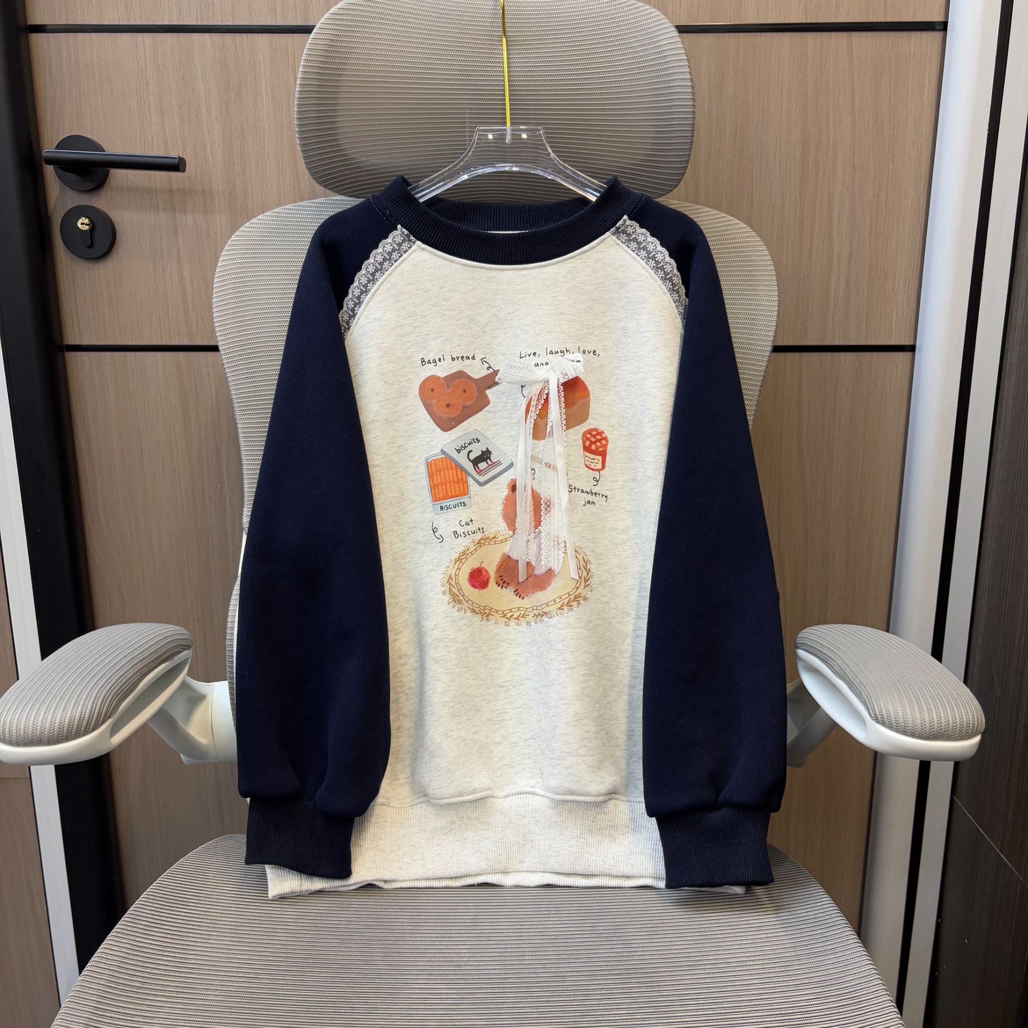 冬款韩版甜点小熊加绒女童圆领卫衣 F222 222 R