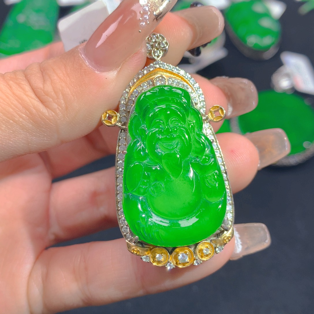 翡翠颈饰银S925镶嵌111111111