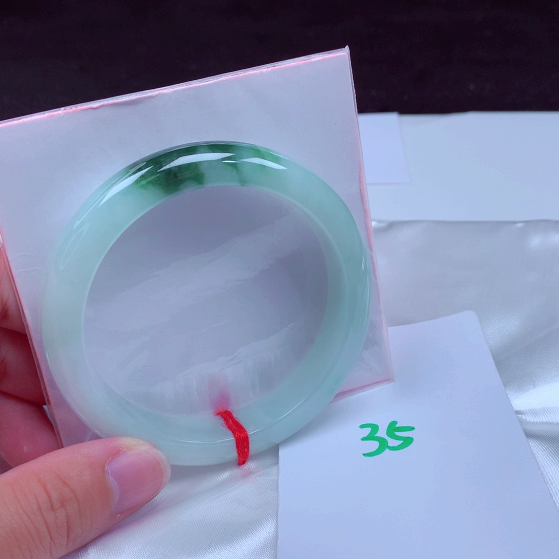 未镶嵌手镯翡翠缅甸天然A货翡翠手镯56.8