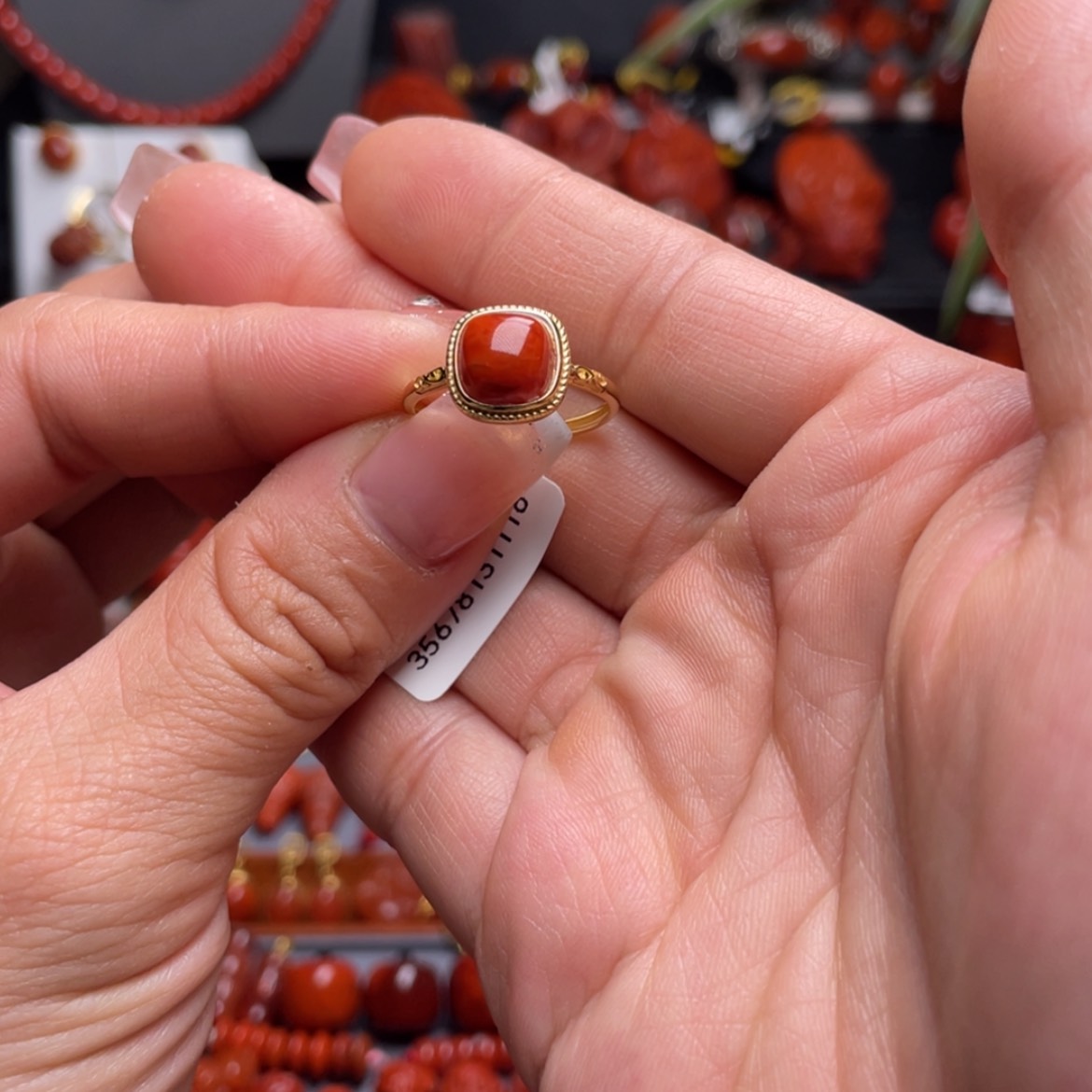 【闪购商品】南红玛瑙戒指银S925镶嵌