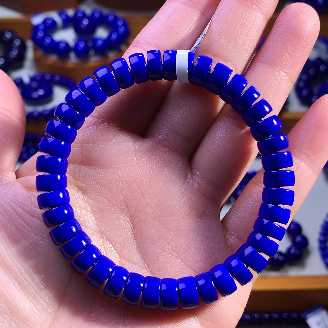 青金石未镶嵌手串8.2m顶级天花板皇家蓝精工药片2352