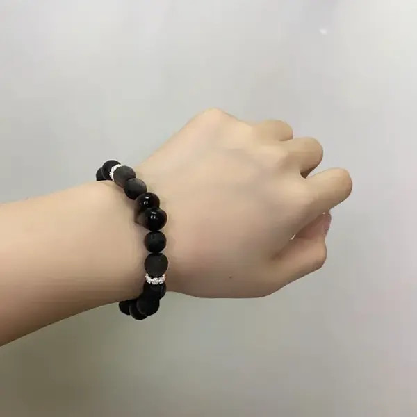 925银手链 纯银黑色民族风休闲风手工手链