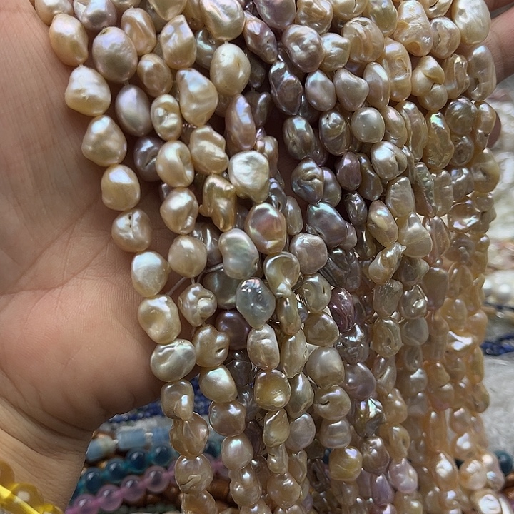 玛瑙/玉髓未镶嵌珠宝半成品一条6-8mm左右相思豆巴洛克珍珠