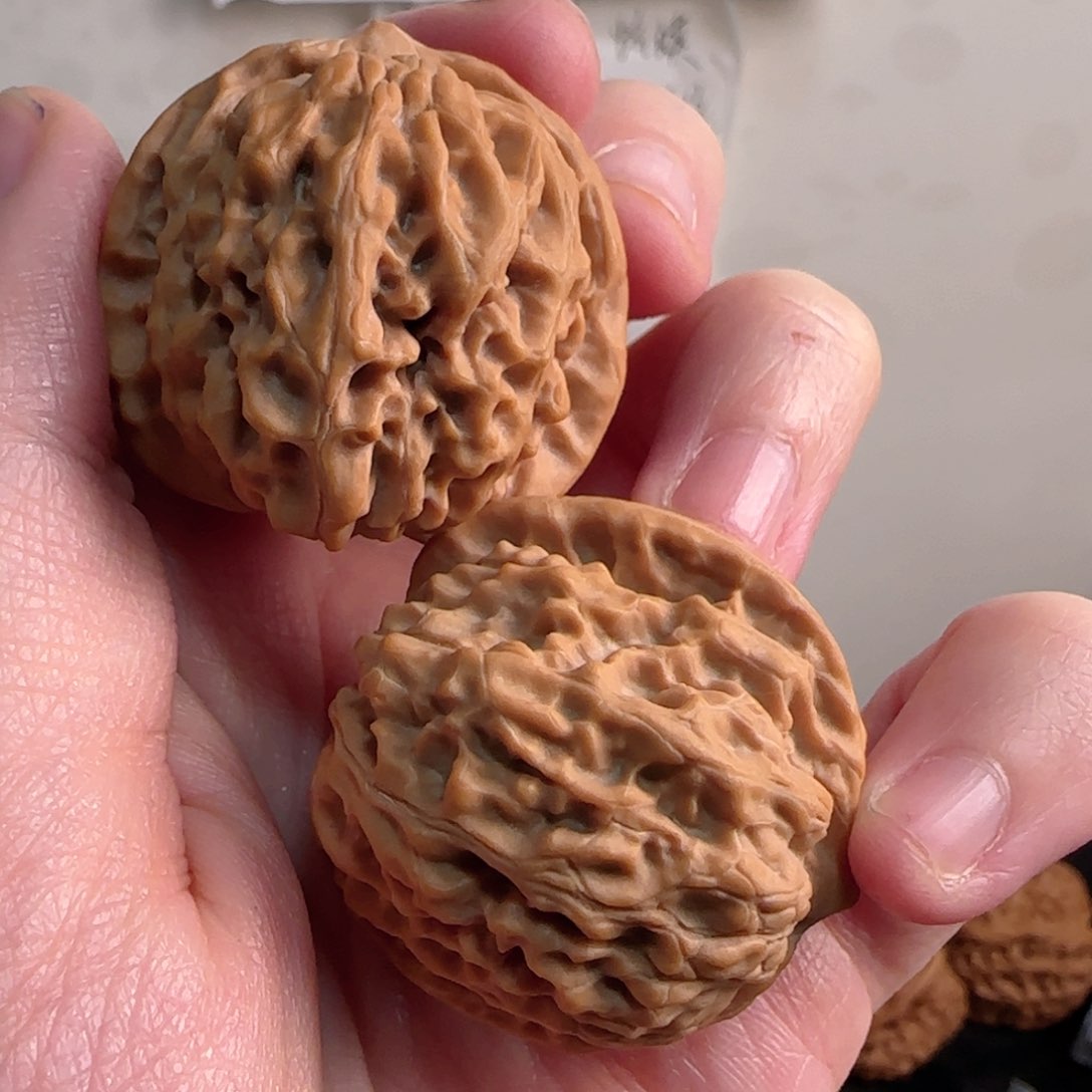 桃核把件2***y野生雪花狮子头