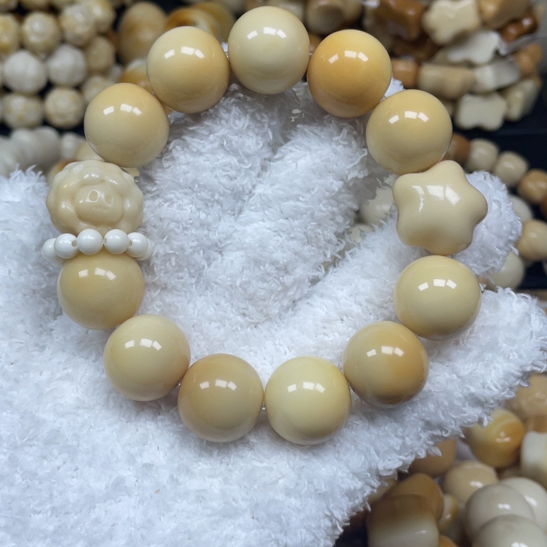 菩提根/象牙果手串12.31.37微瑕臻品老师傅圆珠