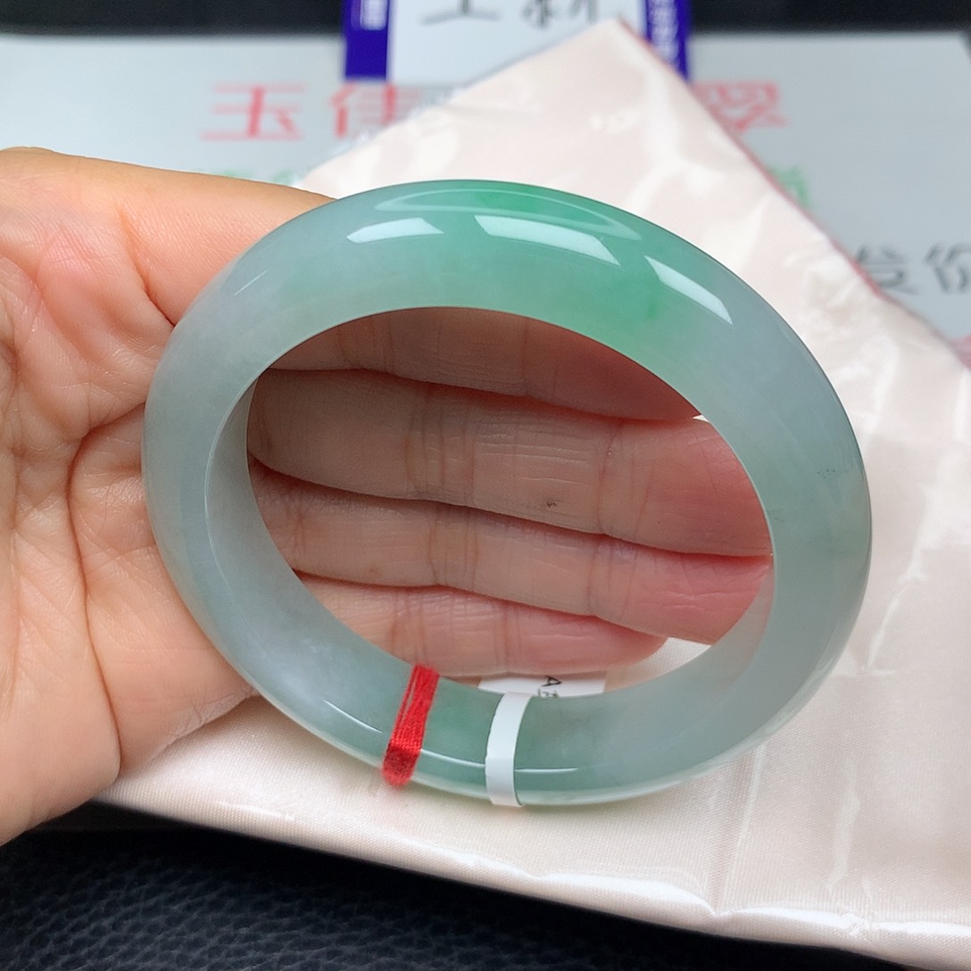 未镶嵌手镯翡翠冰胶阳绿新品12