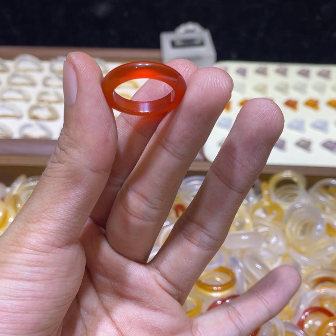 玛瑙/玉髓合金戒指13号港15