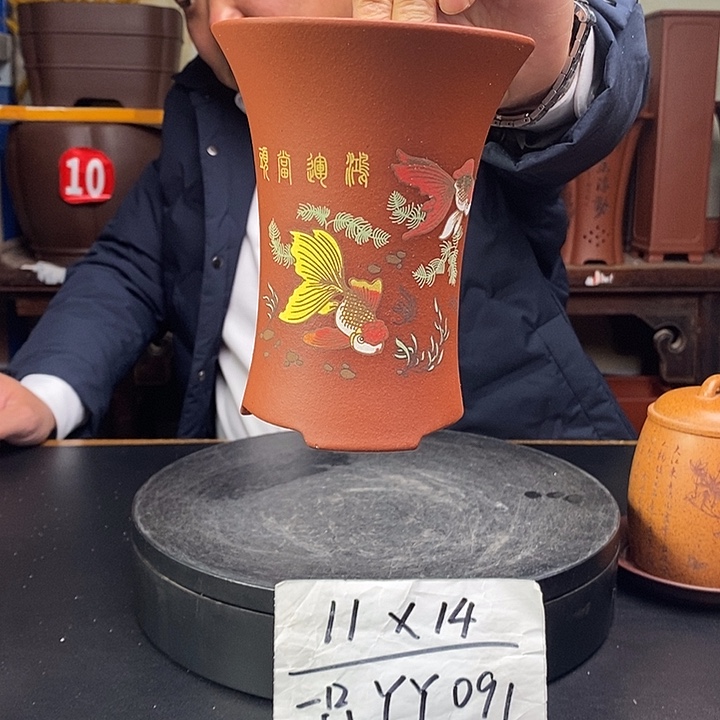 紫砂花盆货号一只YY081