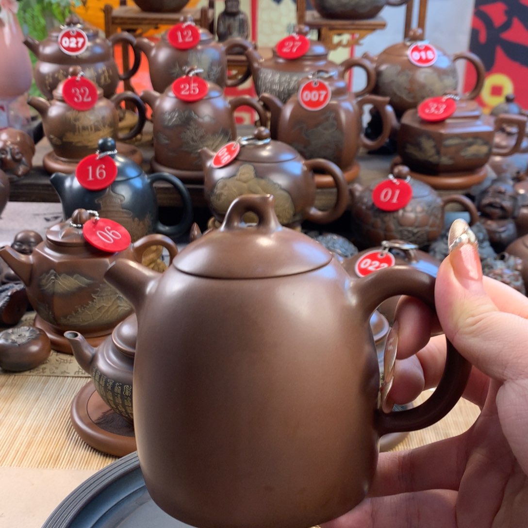 乘**浪原矿泥料素秦权壶