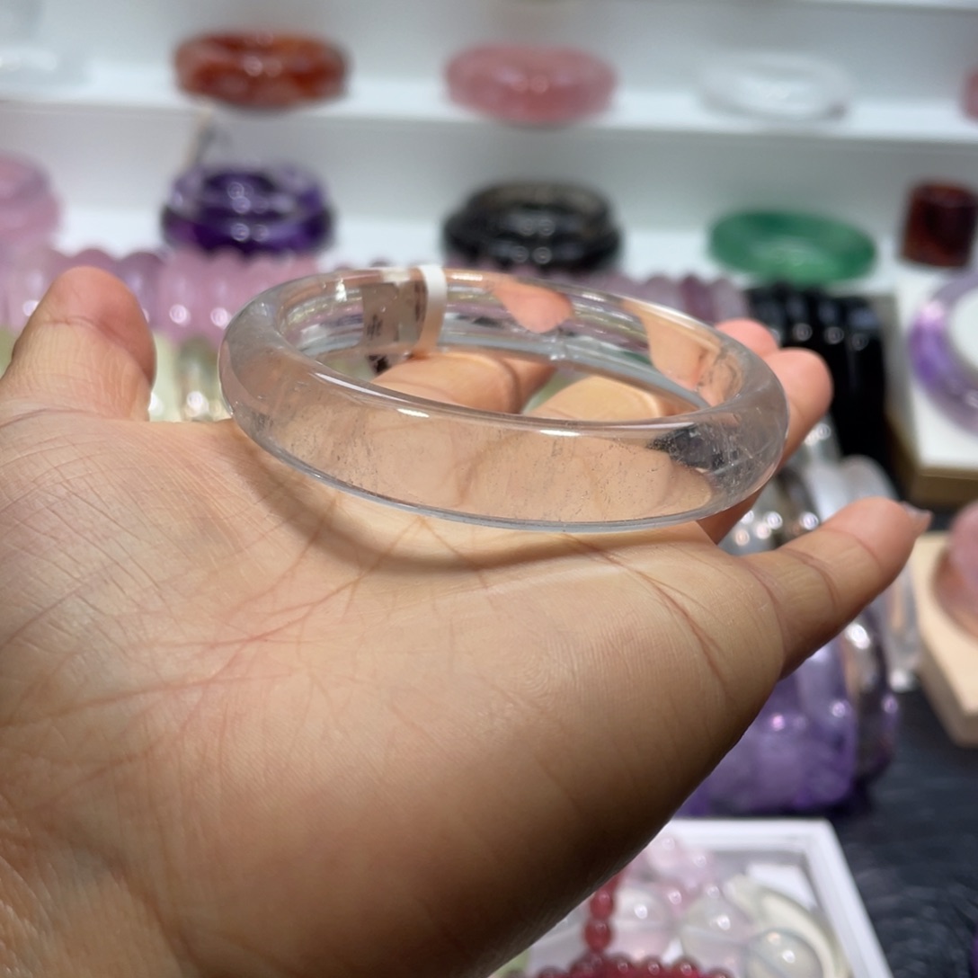 水晶手镯56圈口10号未镶嵌