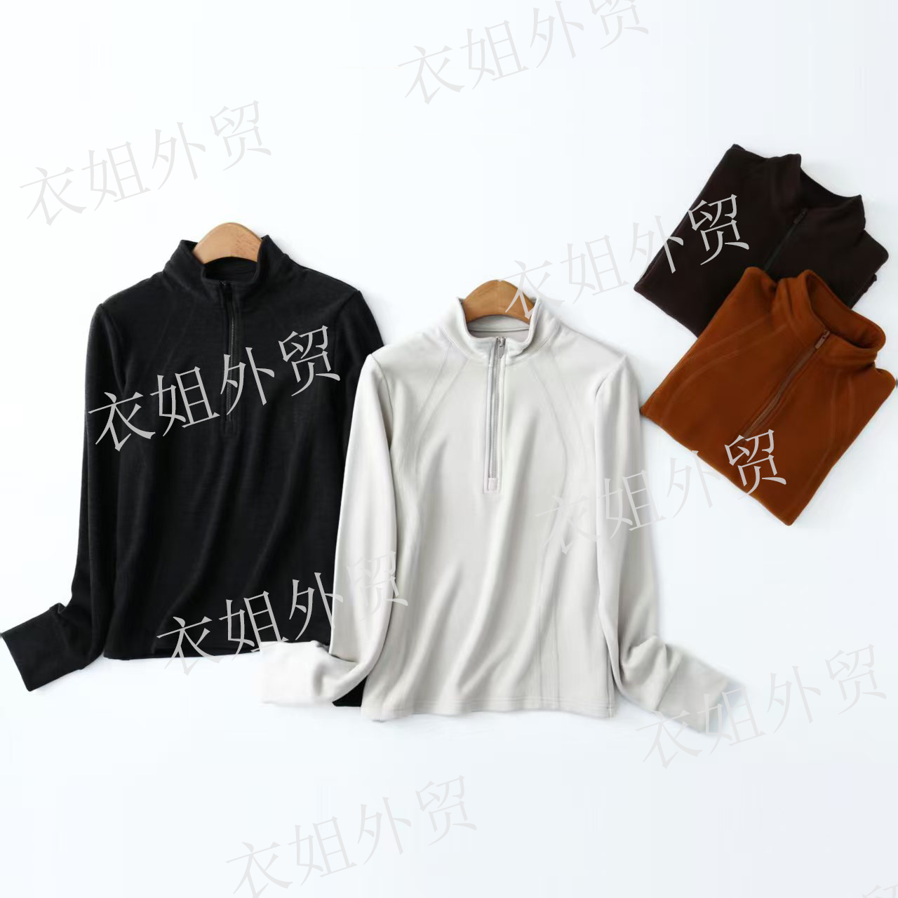 衣姐家（S线）羊毛德绒立领半拉链上衣女2025秋冬内搭保暖ON-583