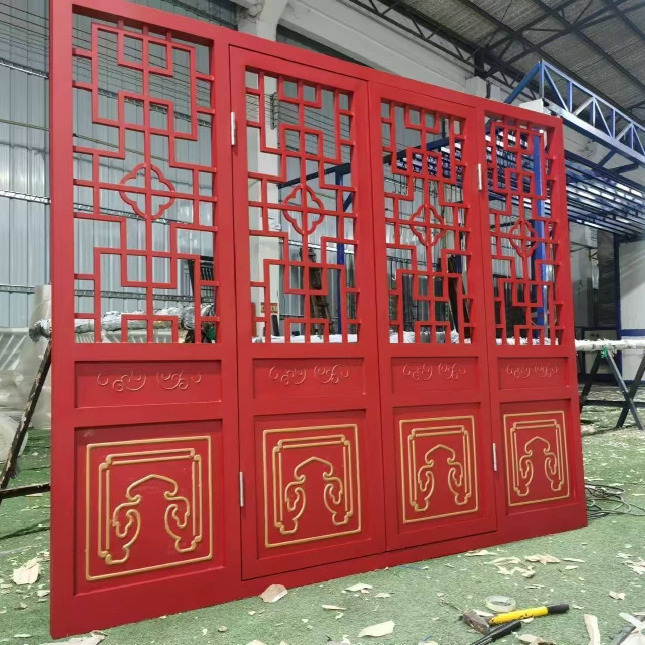 定制铝合金寺庙大门仿古寺院山门防水防锈中式金属门支持来图加工