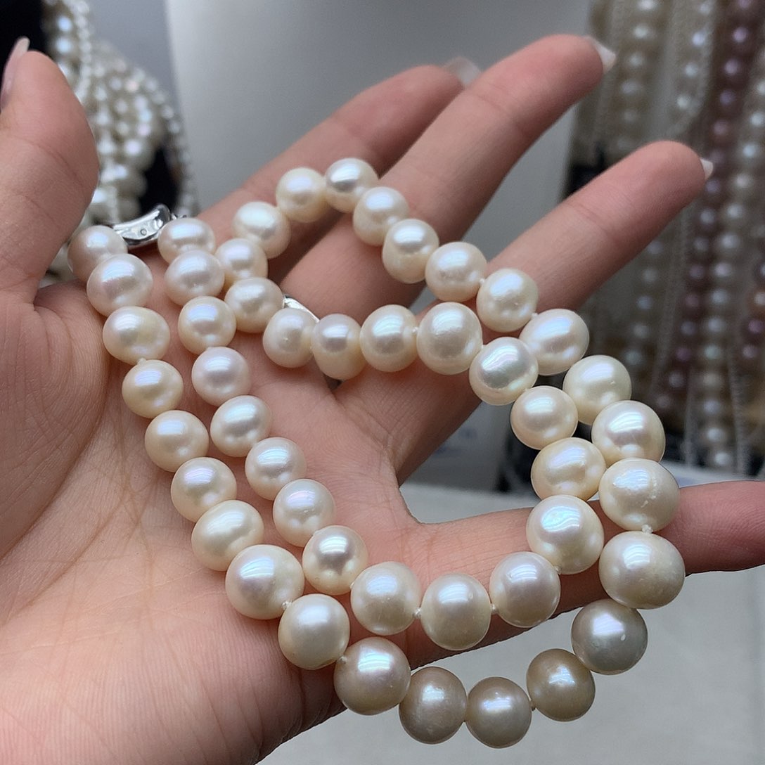 未镶嵌淡水珍珠9-10小*妹t17项链