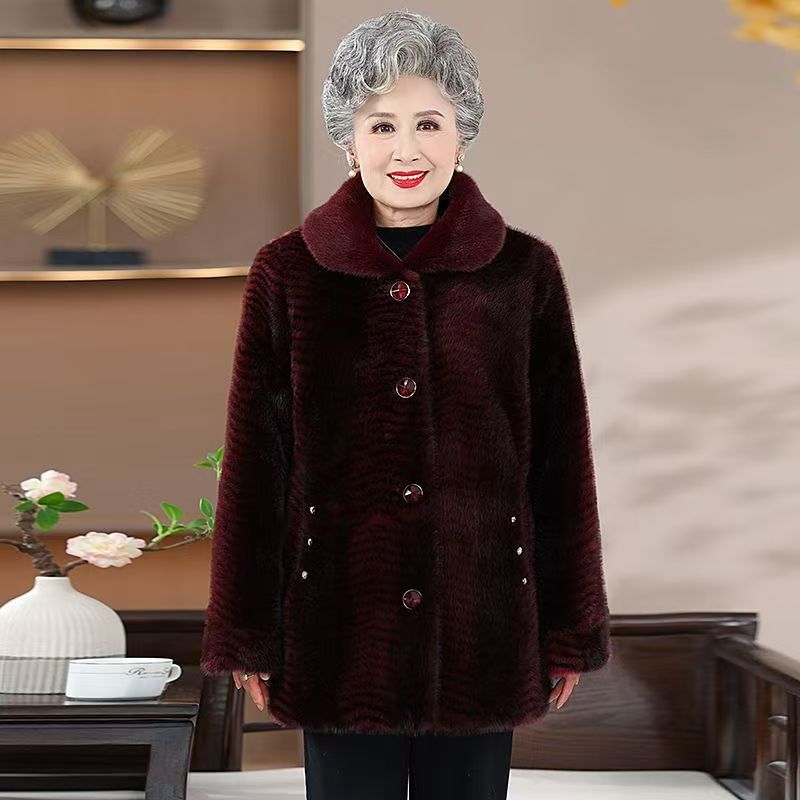 11695-冬装洋气外套中老年人女装秋冬加厚上衣老太太衣服【五楼西】