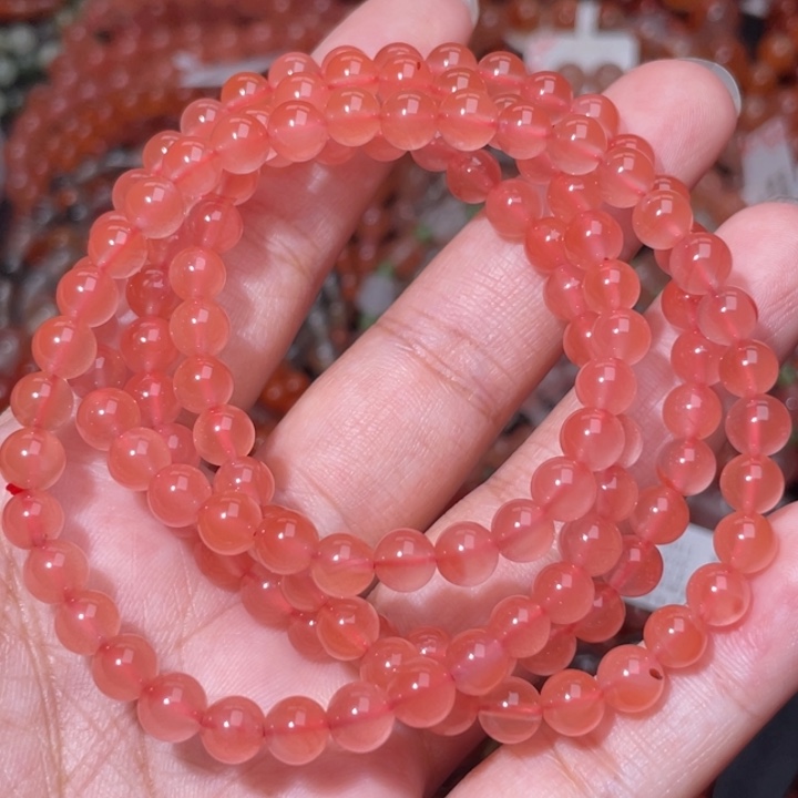 南红玛瑙未镶嵌冰粉多圈5.4m+1192