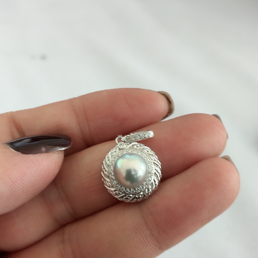 银S925镶嵌颈饰海水珍珠