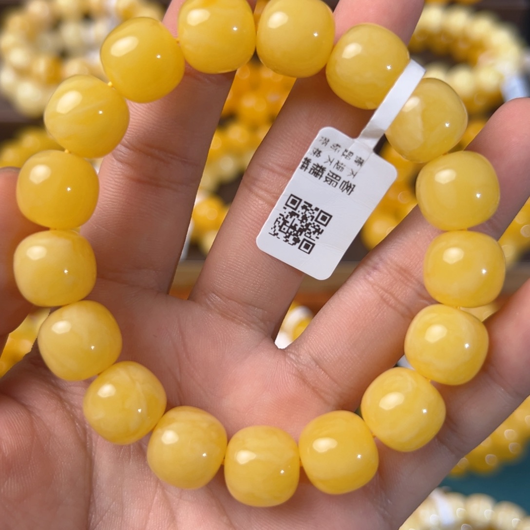 琥珀未镶嵌手链22.65g焦皮同料老型13mm cq