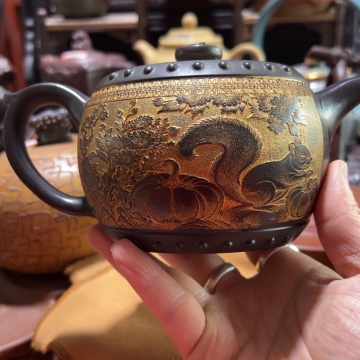 茶壶紫砂紫砂壶收藏起来了！