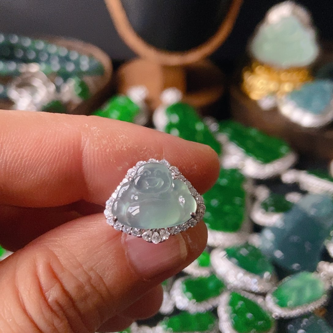 翡翠戒指银S925镶嵌017戒指