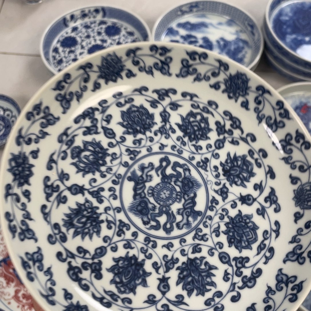 瓷片景德镇青花缠枝莲大壶承