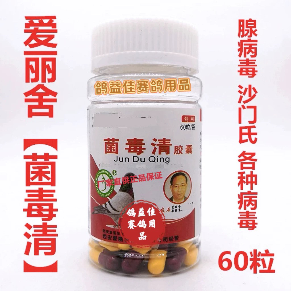 爱丽舍鸽药【菌du清】60粒赛鸽子新城疫沙门氏腺病毒细菌混合感染