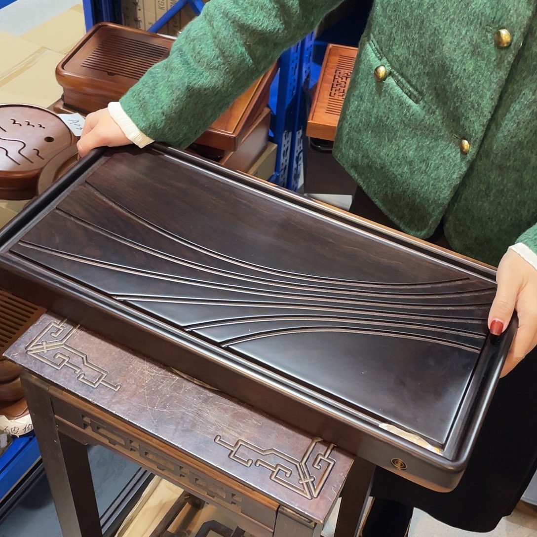 梦***遥黑檀木曲线款50*25*4微瑕