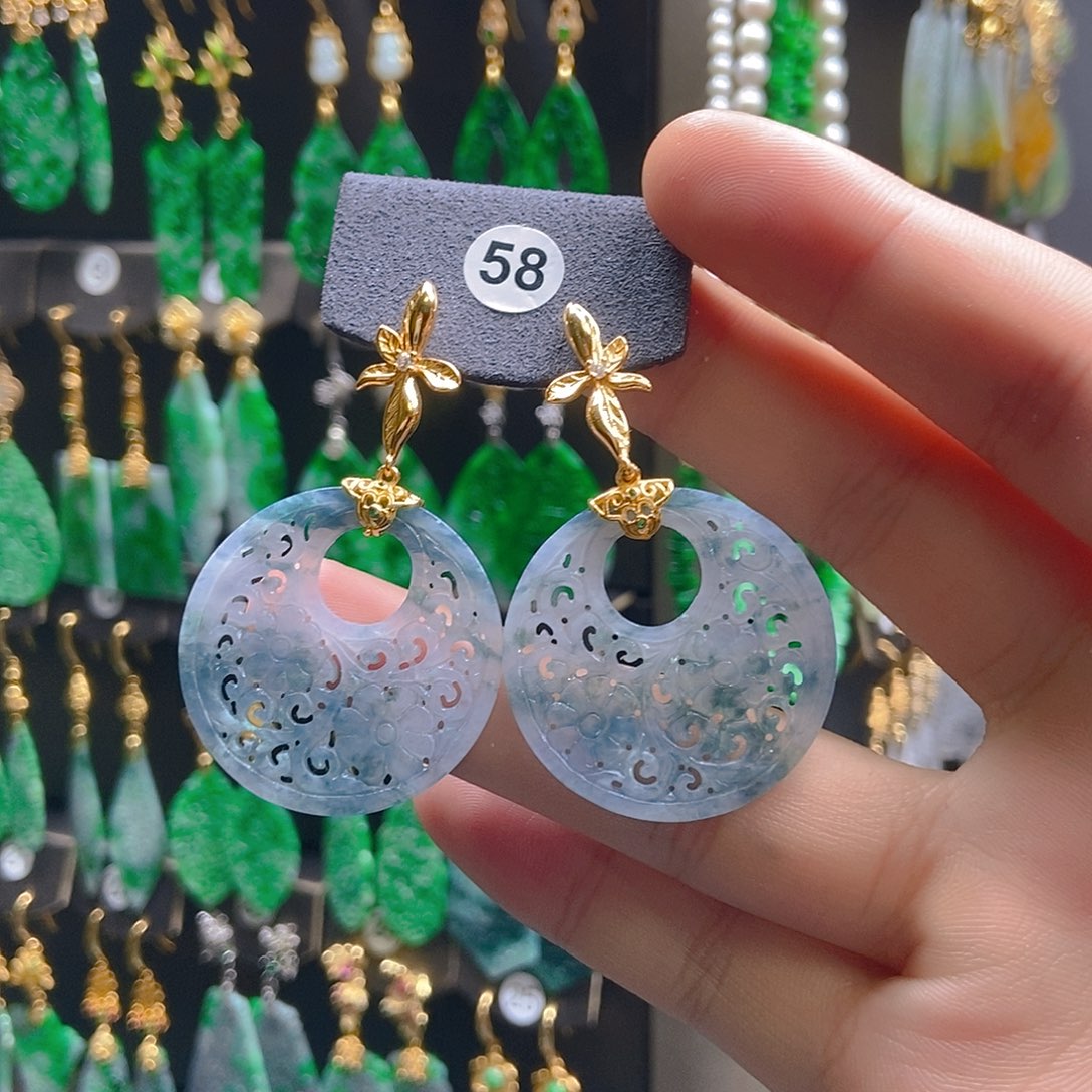 翡翠未镶嵌耳饰翡翠