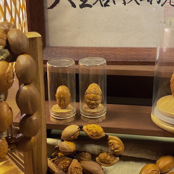 橄榄核手串/手链小**儿观音单籽橄榄核雕刻镶嵌