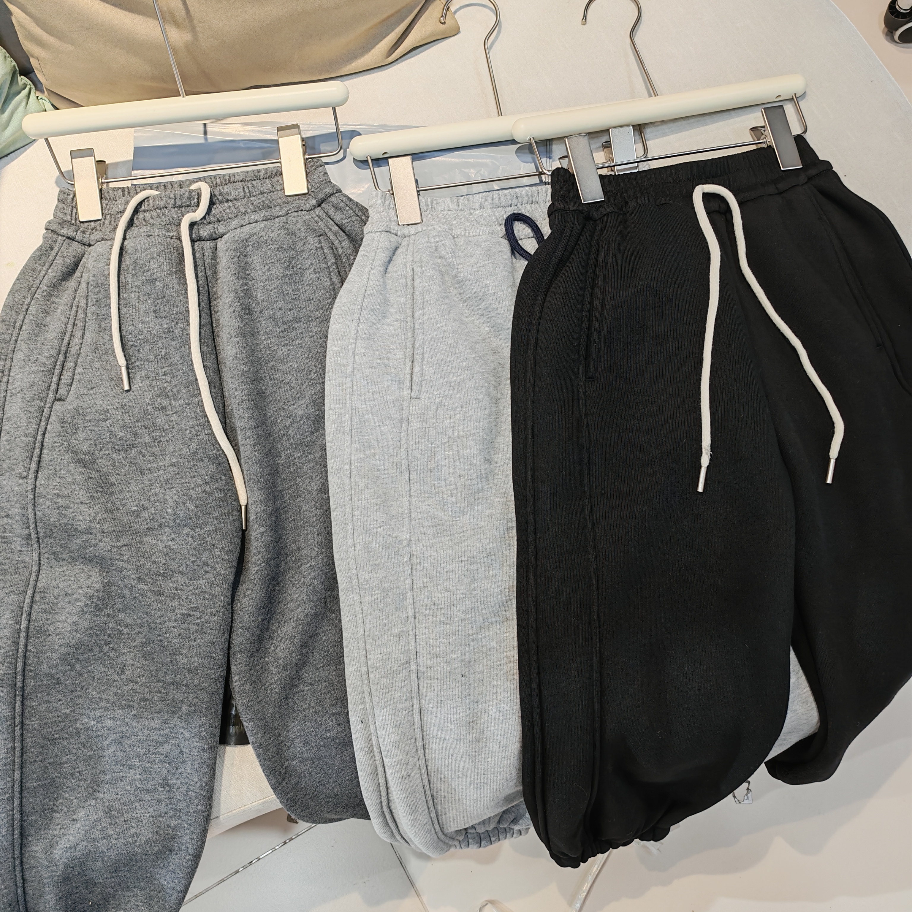 6064秋冬新款加绒加厚棉卫裤青少年男女童宽松中大童保暖休闲裤