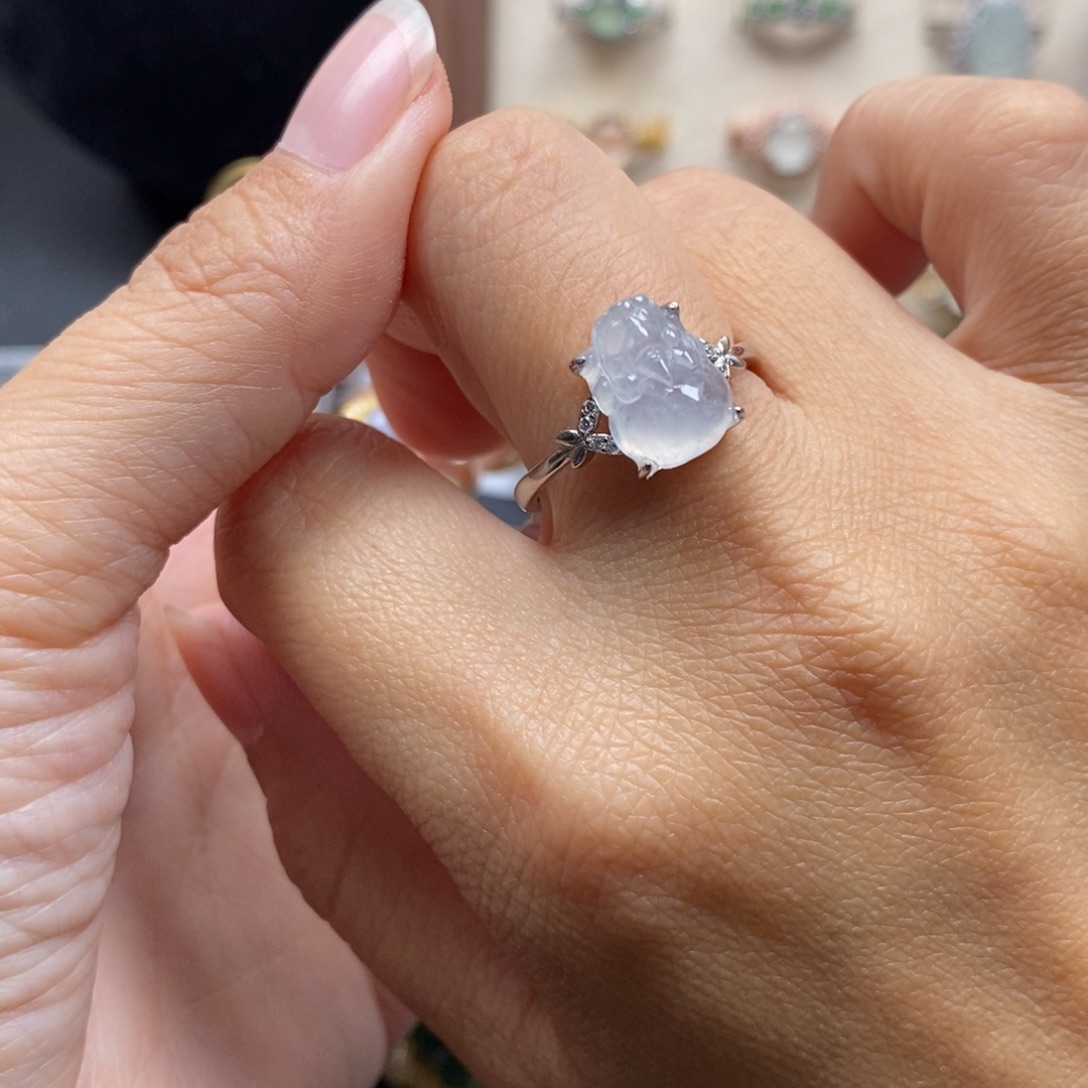 *****翡翠银S925镶嵌戒指